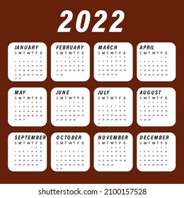 calender 2022 vector with modern style