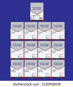 Kalender für 2022,Vektorkalender für die Jahre 2022
