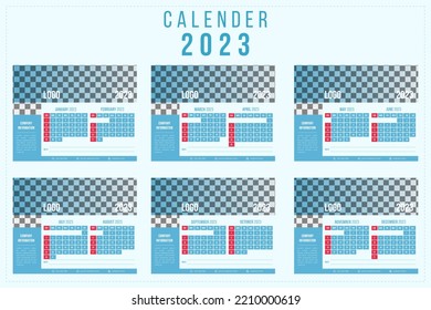 Calender 2023 vector template design