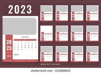 Calender 2023 vector template design