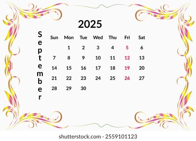 Calender 2025 year design template