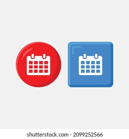 Calender 3d icon set vector of modern trend in the style of glass morphism with gradient. The collection includes 2 icons in a single style of business, finance, website, or etc.