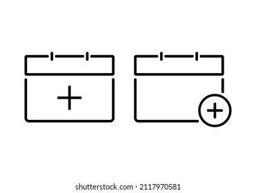 Calender with add symbol. Create new appointment on calender. Vector illustration