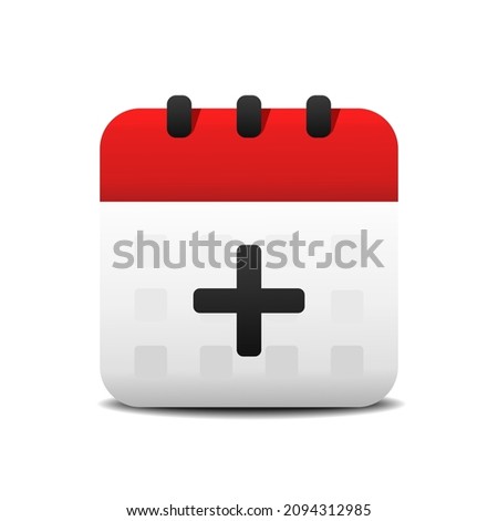 Calender with add symbol. Create new appointment on calender. Event planner reminder with plus sign. Illustration vector