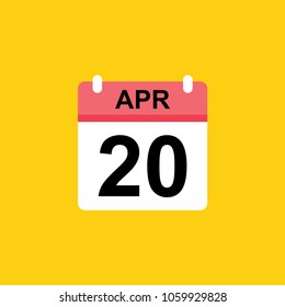 calender - April 20 icon illustration isolated vector sign symbol