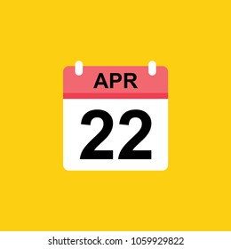 calender - April 22 icon illustration isolated vector sign symbol