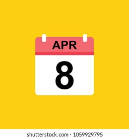 calender - April 8 icon illustration isolated vector sign symbol