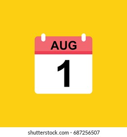 calender - August 1 icon illustration isolated vector sign symbol