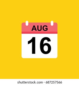 calender - August 16 icon illustration isolated vector sign symbol
