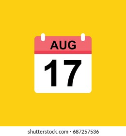 calender - August 17 icon illustration isolated vector sign symbol