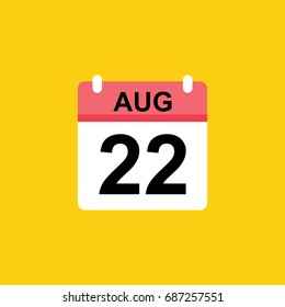 calender - August 22 icon illustration isolated vector sign symbol