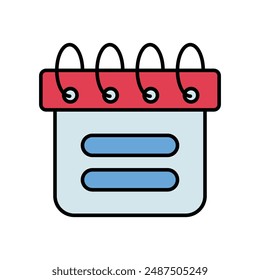Icono de tapa de calendario con fondo blanco Vector ilustración de stock