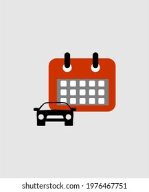 Calender with car vector design for deadline service.