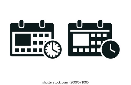 Calentador con icono de reloj. Planificación, agenda de recordatorios. Aislado sobre fondo blanco. Vector de ilustración