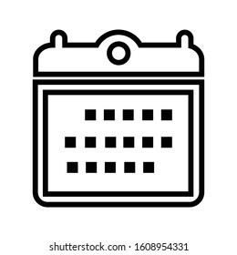 Calender with colour outline icon vector illustration logo template for many purpose 