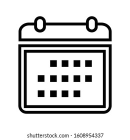 Calender with colour outline icon vector illustration logo template for many purpose 