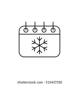 calender date schedule desember snowflake winter xmas christmas date holiday day celebration appointment winter black on white background outline thin line vector icon
