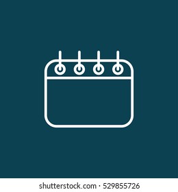 calender date schedule plan date holiday day appointment white on dark blue background outline thin line vector icon