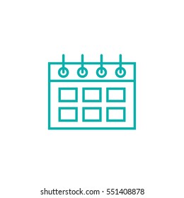calender date schedule plan date holiday day appointment blue on white background outline thin line vector icon