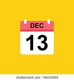 calender - December 13 icon illustration isolated vector sign symbol