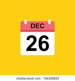 calender - December 26 icon illustration isolated vector sign symbol