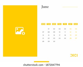 Calender Design 2021, Table Calender of June Month