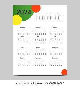 Calender Design Template ( 2024 )