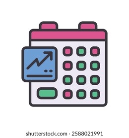 calender filled color icon. vector icon for your website, mobile, presentation, and logo design.