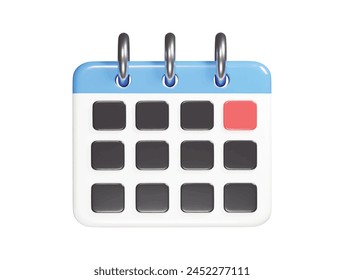 Calender icon 3d render illustration
