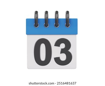 Ícone do calendário ilustração de renderização 3d
