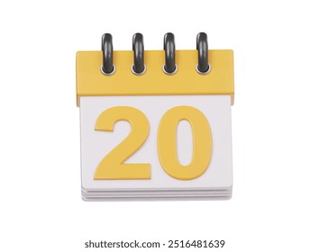 Calender icon 3d render illustration