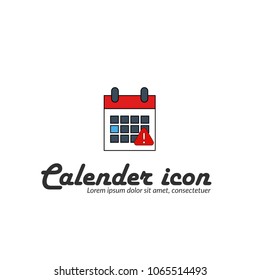 Calender icon with attention symbol.Vector illustration, flat icon