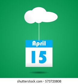 Calender icon with cloud. april 15