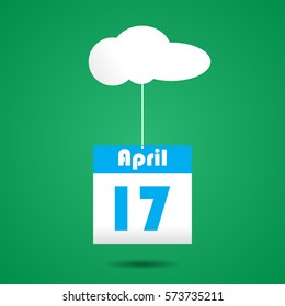 Calender icon with cloud. april 17