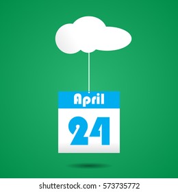 Calender icon with cloud. april 24
