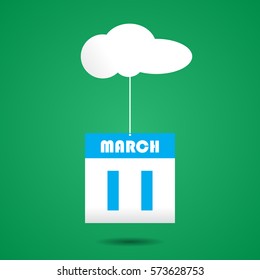 calender icon with cloud. march 11