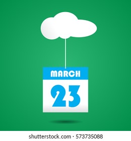 calender icon with cloud. march 23