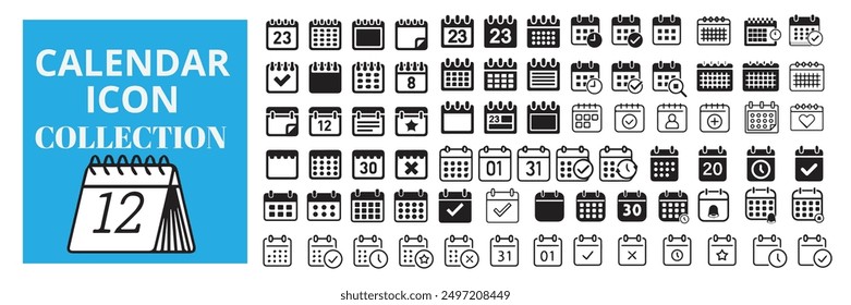 calender icon collection sets. illustrator EPS 10