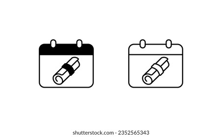 Calender icon design with white background stock illustration