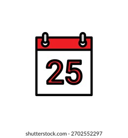 Calender Icon With Filled Line Style 