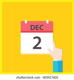 Calender icon with a hand - Dec 2