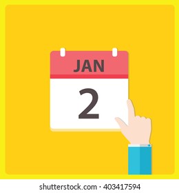Calender icon with a hand - Jan 2