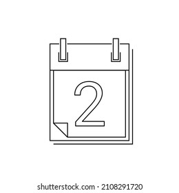Calender icon illustration. Object icon concept isolated. Outline icon design.