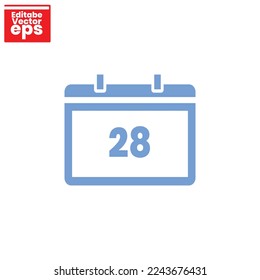 icono de calendario aislado en fondo blanco. icono de calénder simpel 28.