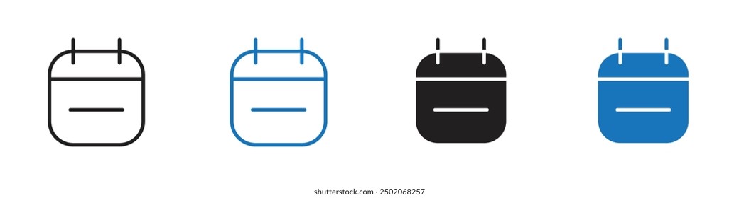 Calender icon linear thin line icon graphics set