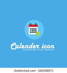 Calender icon with loading symbol.Vector illustration, flat icon