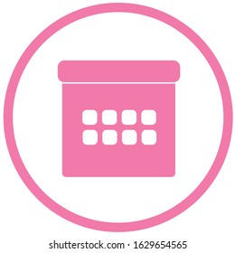 Calender icon in pink color.