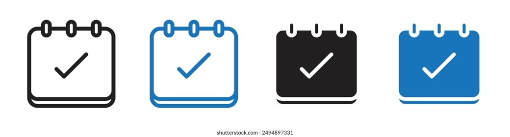 Calender icon set illustration vector with thin stroke
