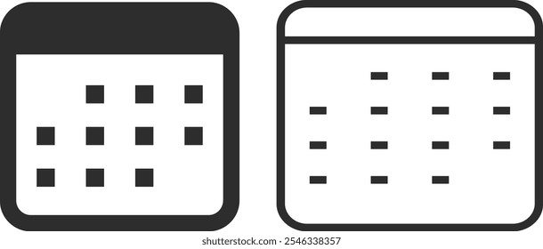 calender icon set. Meeting deadlines. Set every day a week. days of the week
