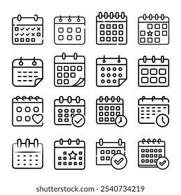 Calender Icon Set Vector. Calender symbol, Day icon